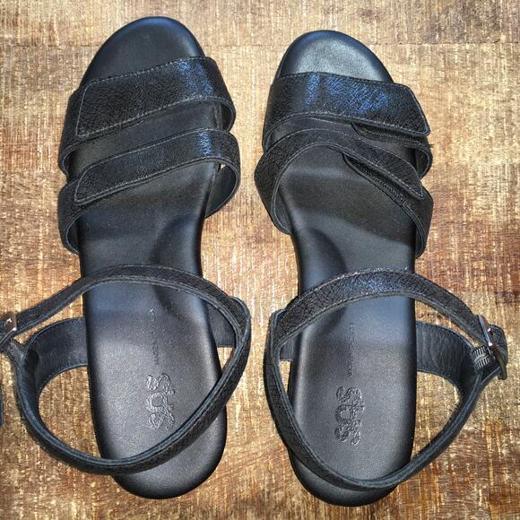 SAS Shoes Savanna Heel Strap Sandal Web Black Womens 8.5 Wide Classic - Picture 5 of 8